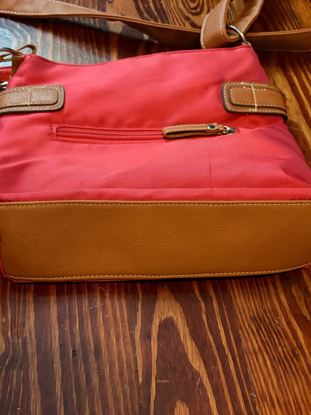 Roots Red And Brown Crossbody Purse